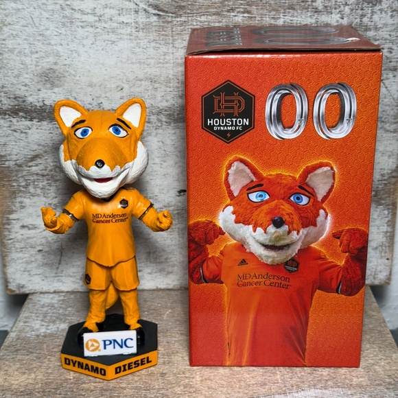 MLS Houston Dynamo FC SGA Bobble Head DIESEL 00 Mascot Limited Edition Brand New - Picture 1 of 14
